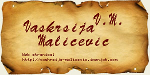 Vaskrsija Maličević vizit kartica